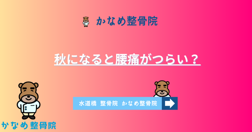 秋になると腰痛がつらい？